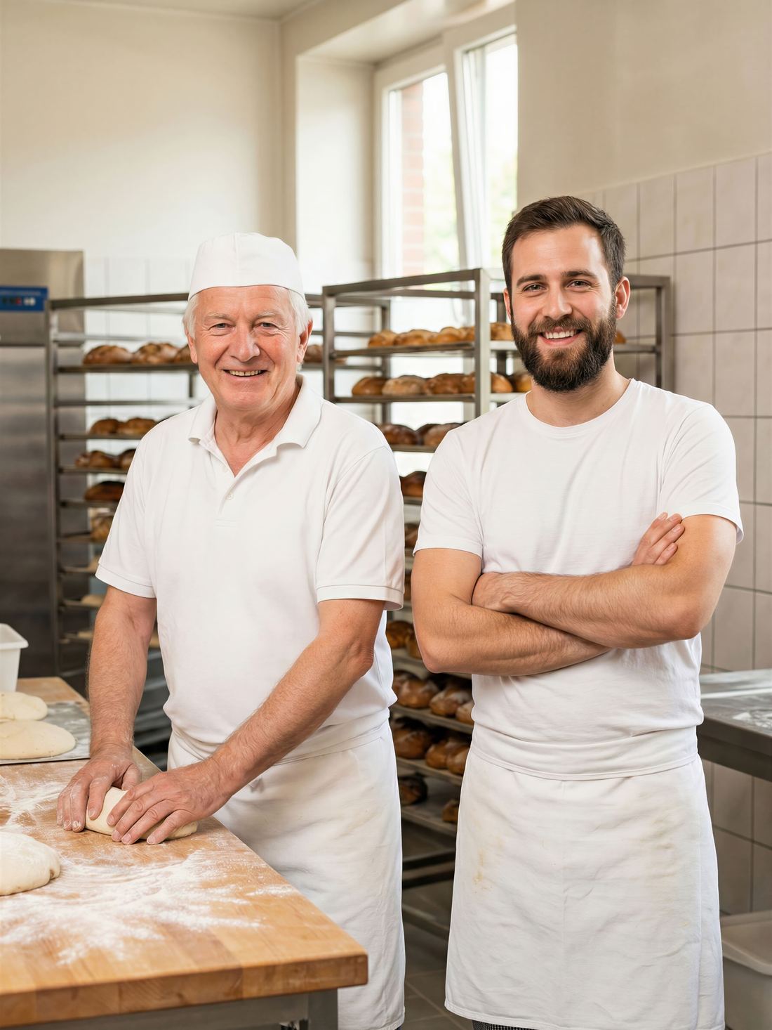 Boulangers au fournil